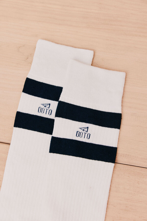 OOTO Meia canelada desportiva Branco
