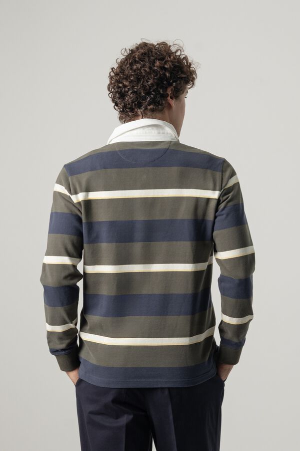 PuroEGO Multistriped rugby polo shirt Green