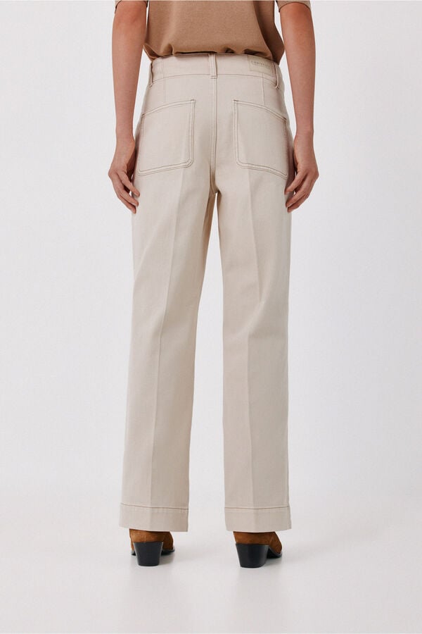Cortefiel Straight formal jeans Ivory