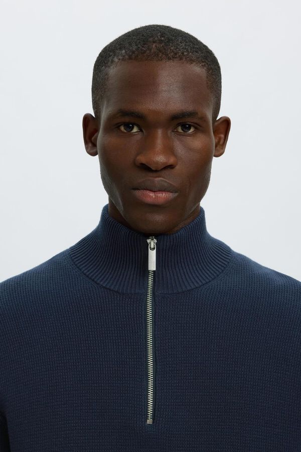 Selected Jersey de cuello alto Azul marino