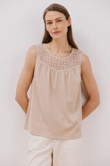 Cortefiel Crochet combined top Ivory