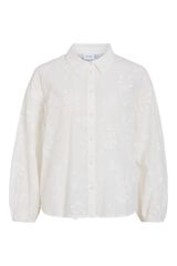 Vila Camisa bordada de manga comprida Branco