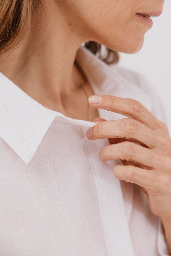 Cortefiel striped cotton shirt White