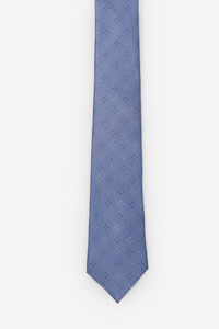 Cortefiel Micro design silk tie Blue
