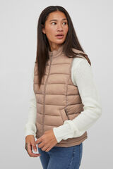 Vila Women's quilted gilet with high neck Brown