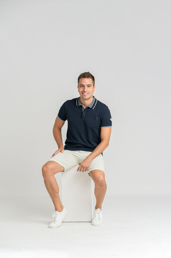 Privata Basic 100% cotton piqué polo shirt Navy