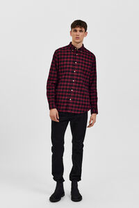 Cortefiel Men's slim fit checked shirt Red