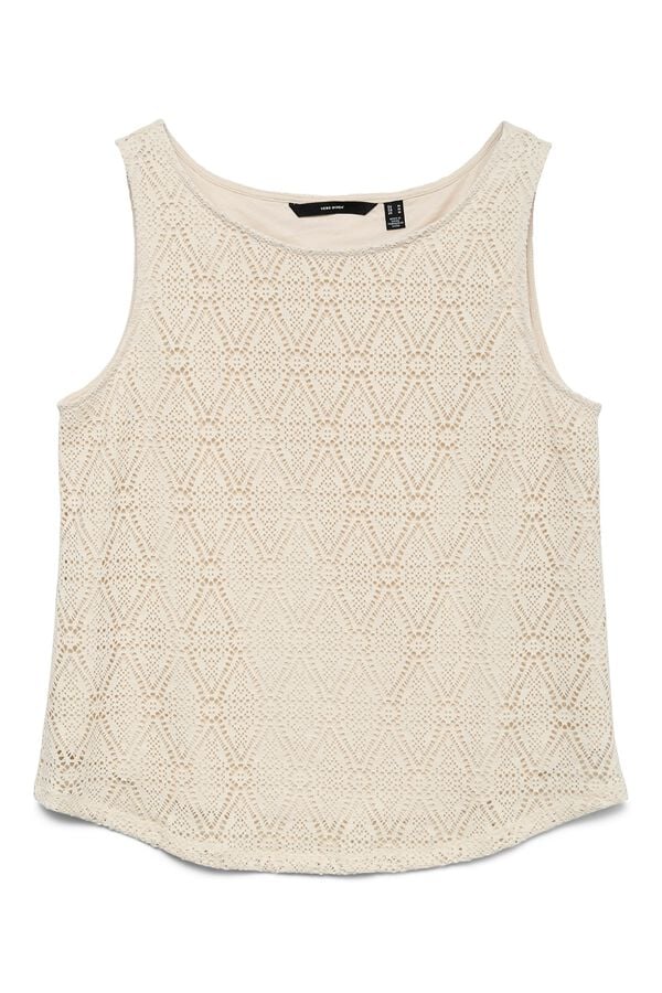 Vero Moda Top de crochet sem mangas Tostado