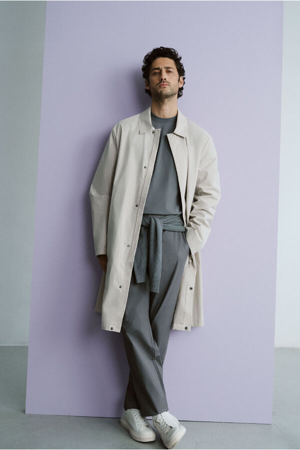 Cortefiel Technical trench coat Beige