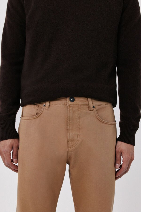 Cortefiel Regular fit 5 pocket jeans Camel