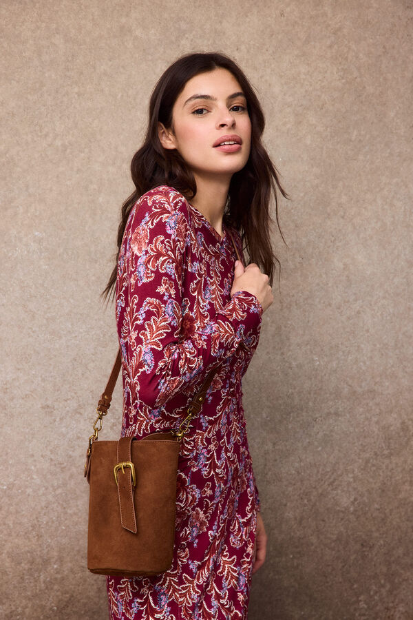 Slowlove Vestido estampado com franzidos Vermelho