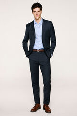 Selected Calça de terno xadrez slim fit Azul