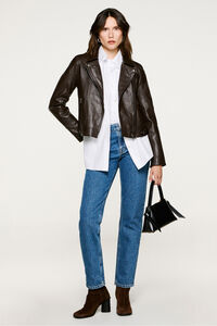 Selected Cazadora Biker Cropped 100% piel
