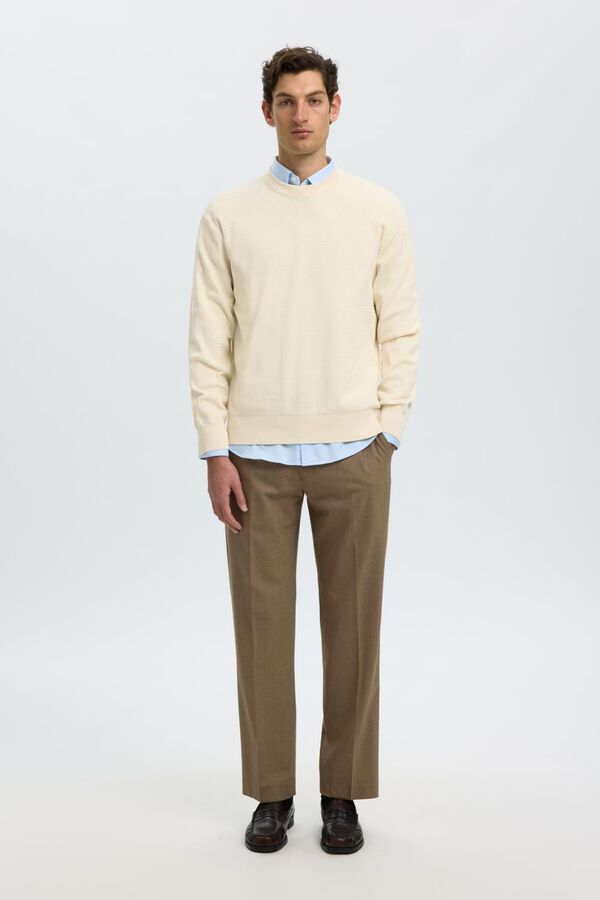 Selected Camisola em algod&atilde;o org&acirc;nico Tostado