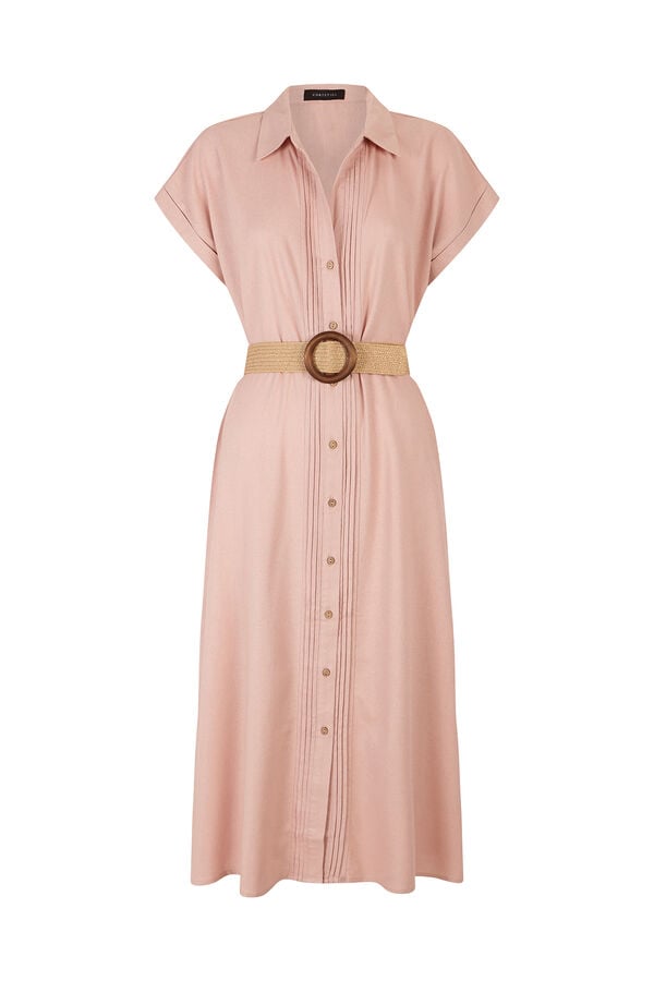 Cortefiel Linen dress Pink