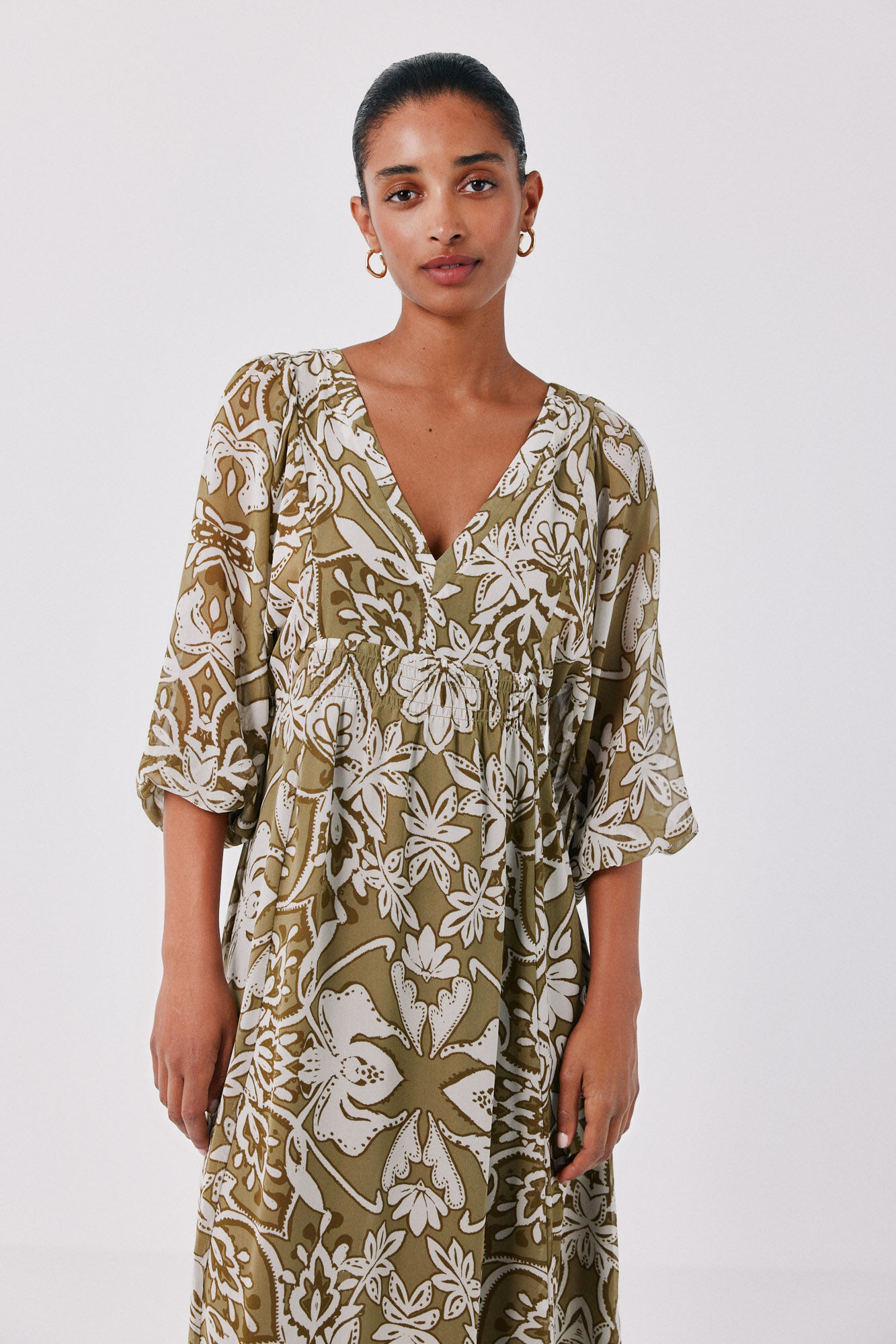 Cortefiel Printed fluid dress