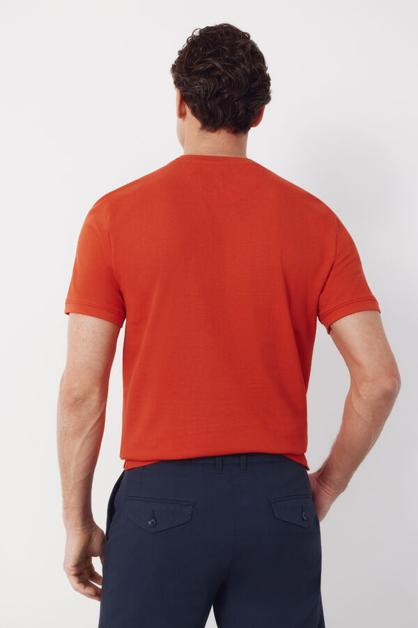 Cortefiel Piqu&eacute; basic T-shirt Coral