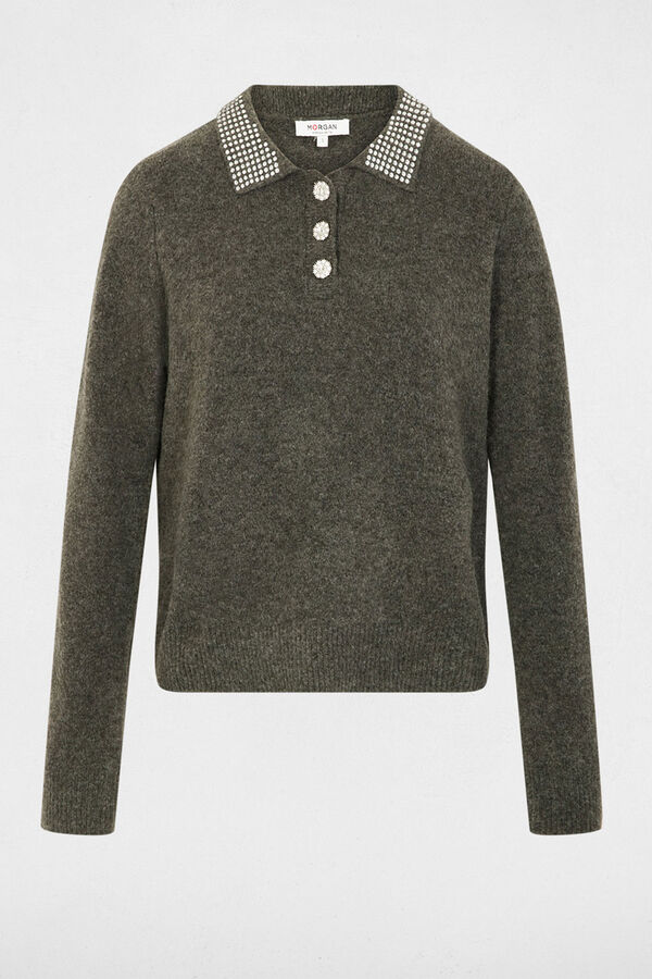 Morgan Jersey con botones Gris