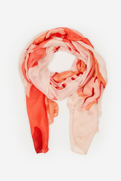 Cortefiel Eco-friendly abstract floral print scarf Natural