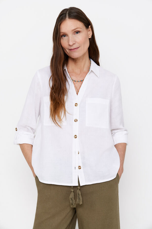 Cortefiel Camisa algodón sostenible Blanco