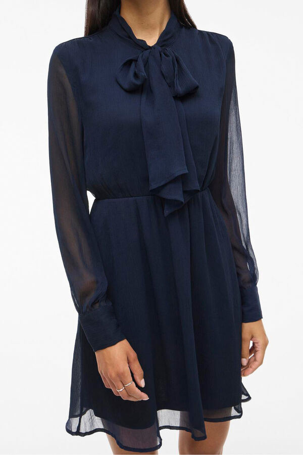 Vila Vestido curto de chiffon Azul