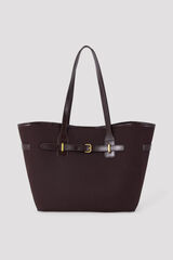 Cortefiel Canvas shopper bag Dark brown