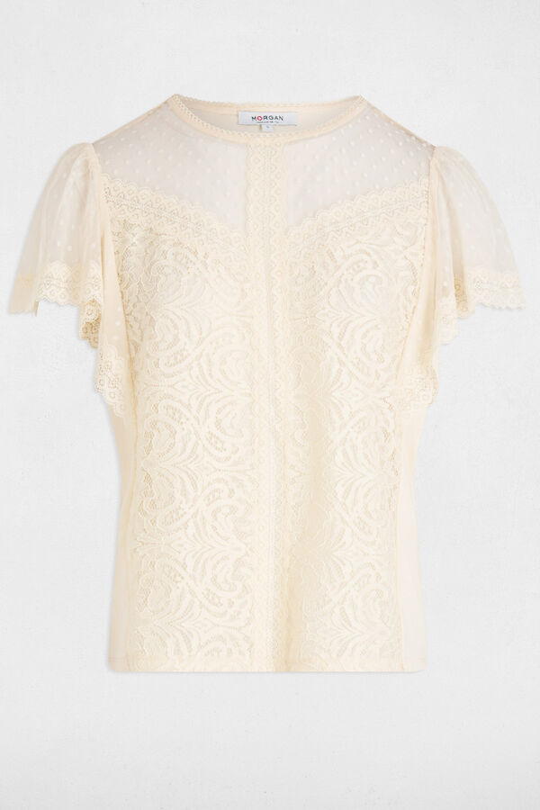 Morgan Camiseta manga corta Marfil