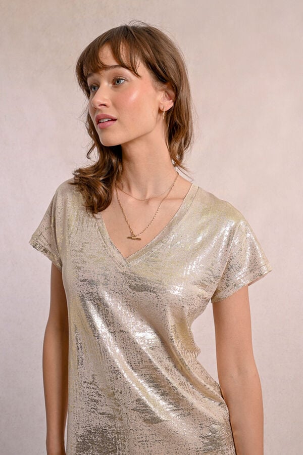 Molly Bracken T-shirt de manga curta com estampado Dourado
