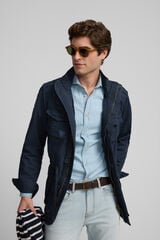 Silbon Parka tingida para vestimenta militar Azul