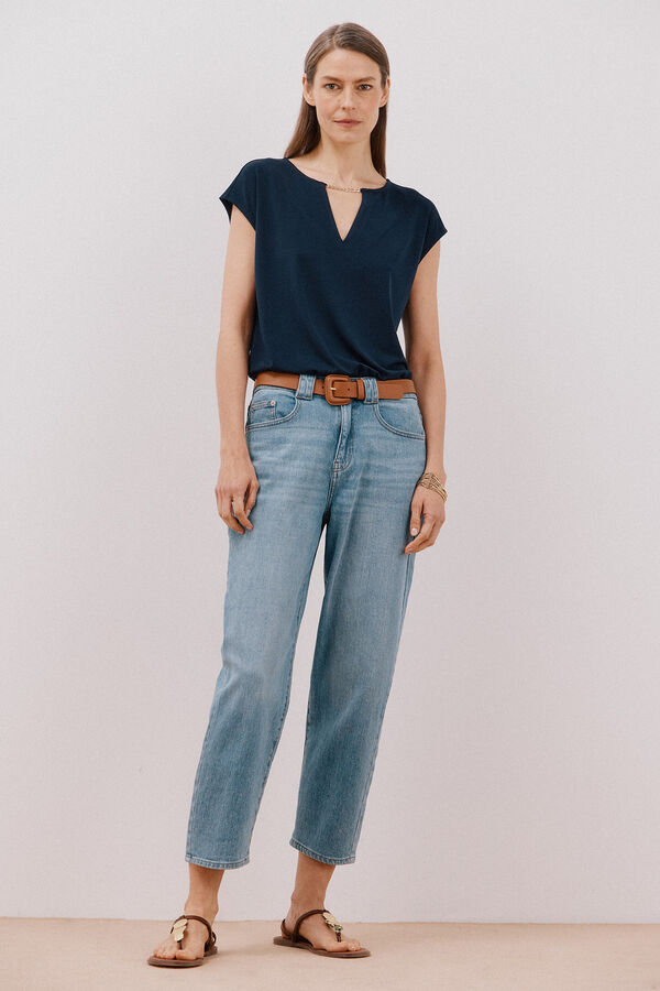 Cortefiel Top chain detail Navy