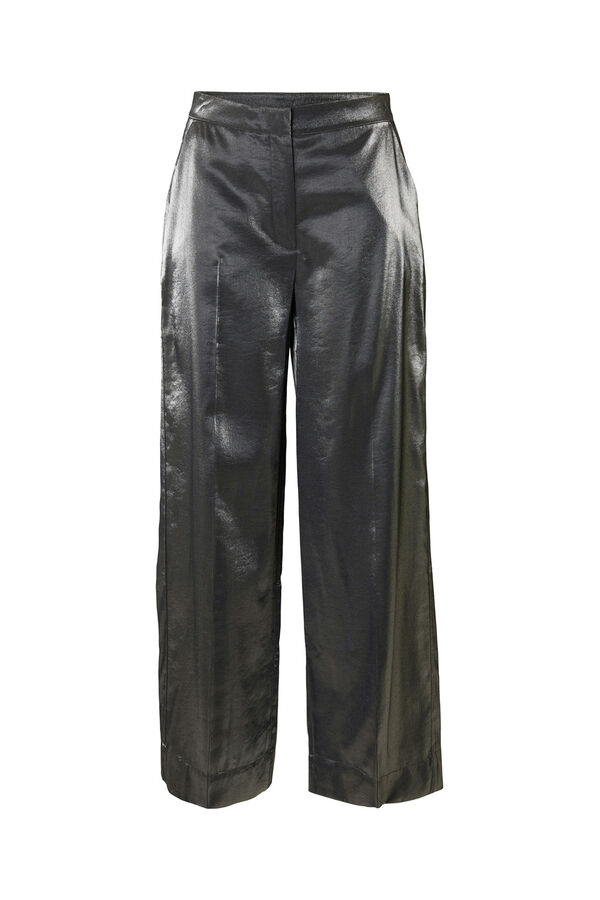 Selected Pantalón efecto metalizado Negro