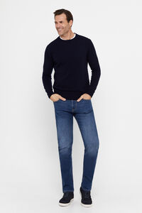 Cortefiel Regular fit technical fabric jeans Blue