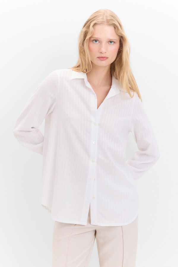 Cortefiel Lurex striped shirt White