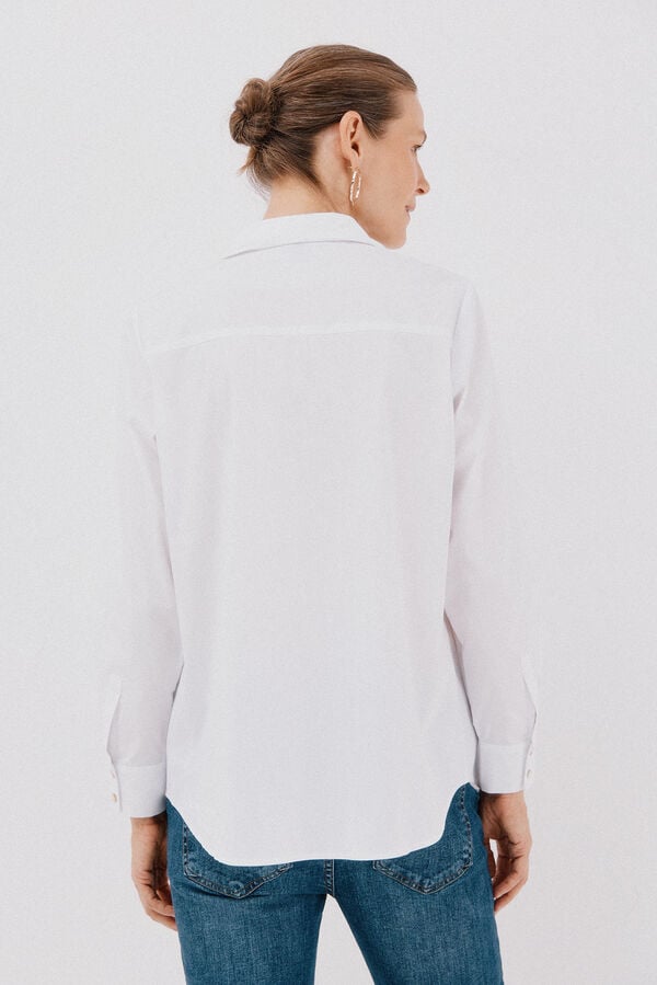 Cortefiel Poplin shirt White