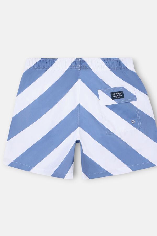Silbon Fato de banho &agrave;s riscas Azul