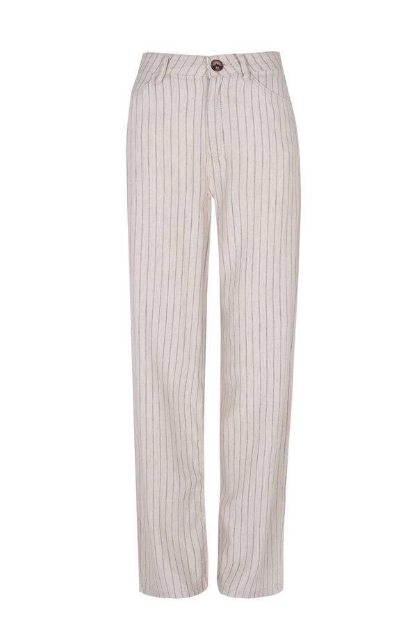 Cortefiel Soft striped trousers Ivory