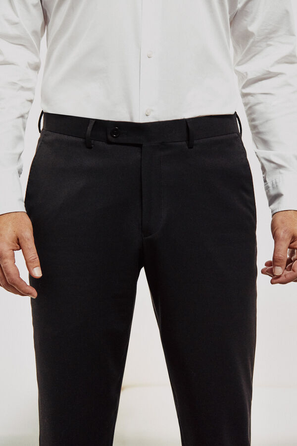 Cortefiel Serie XXI textured trousers Black