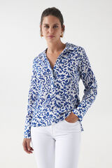 Cortefiel Ball print blouse Printed blue