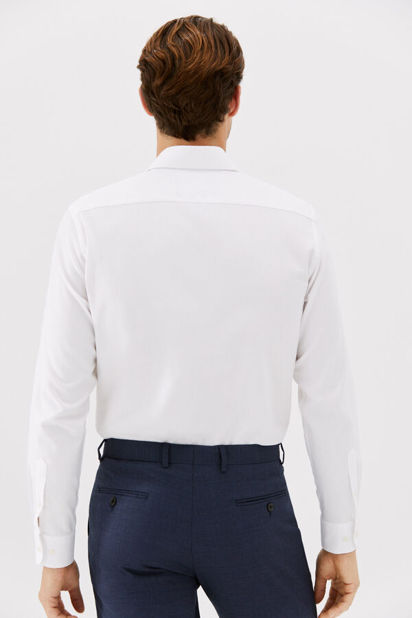 Cortefiel Tailored fit textured dress shirt White