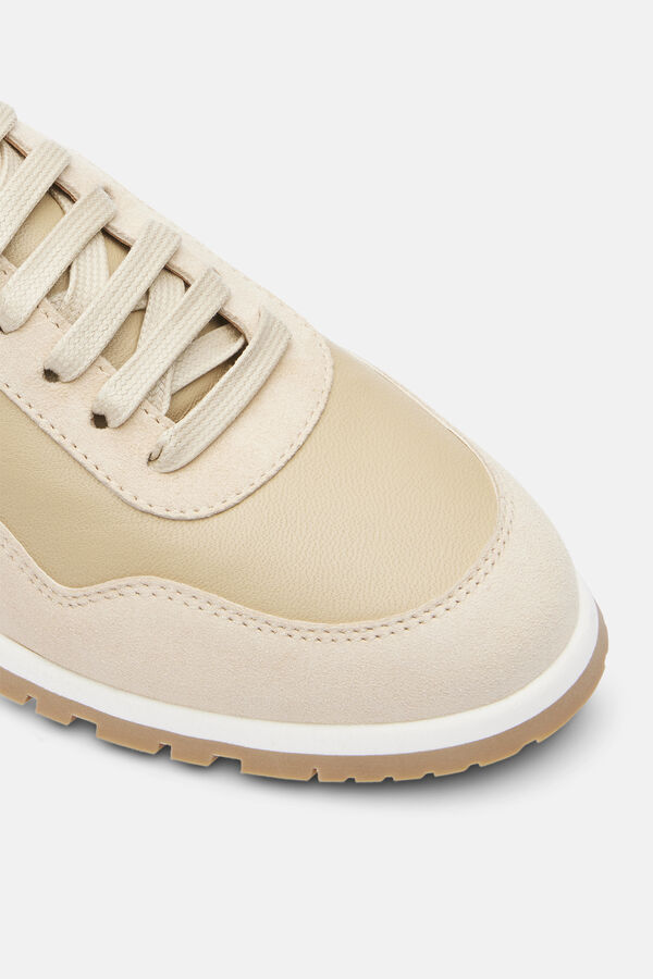 Lottusse Beige Goat Suede Sneakers Yellow
