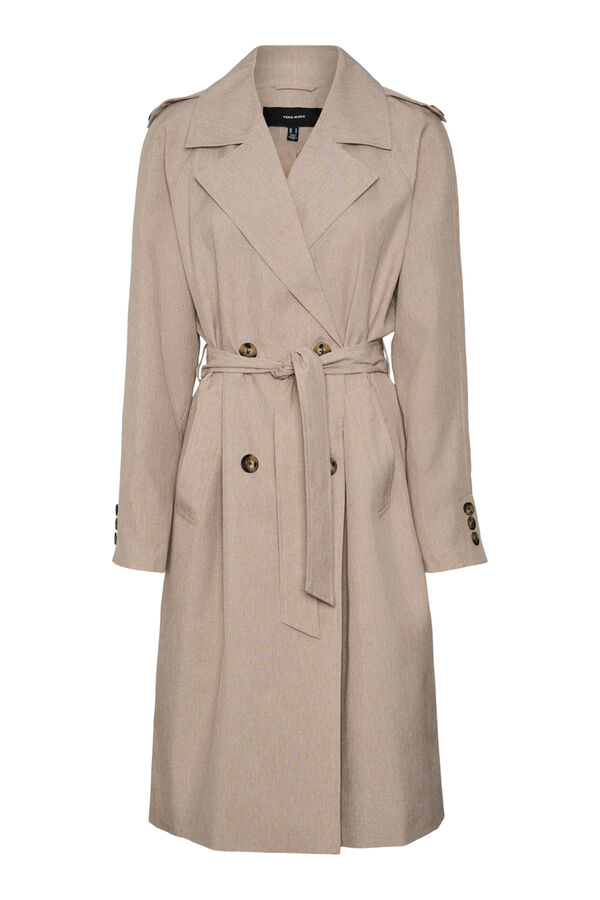 Cortefiel Belted midi trench coat Nude