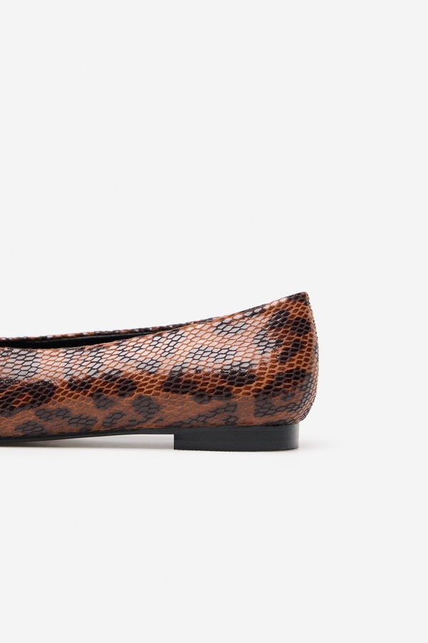 Cortefiel Ballerina shoe  Printed brown