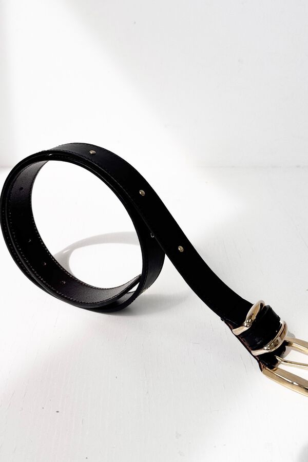 The Code Cinto de pele com tachas Preto