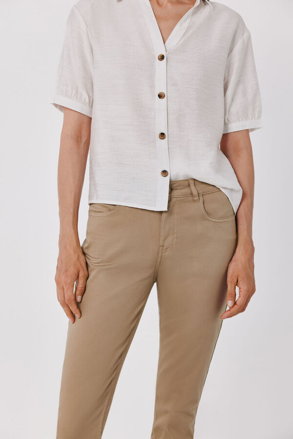 Cortefiel Jeans skinny crop color Tostado