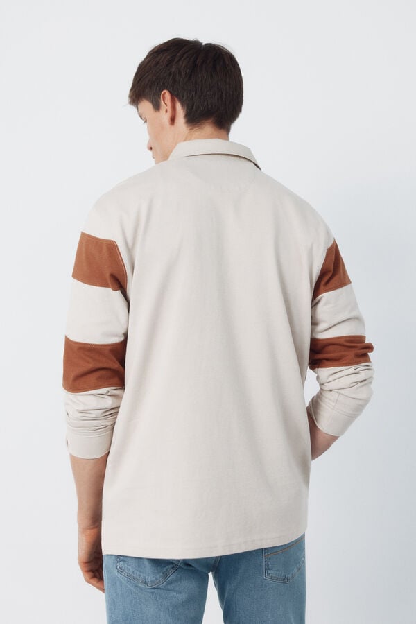 Cortefiel Polo rugby rayas Beige