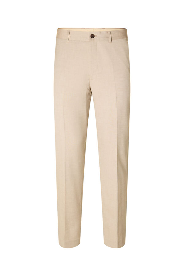 Selected Pantal&oacute;n de traje Slim Fit confeccionado con materiales reciclados Marr&oacute;n