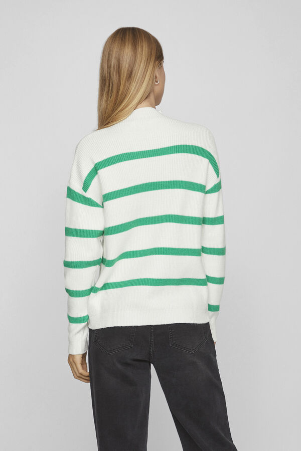 Cortefiel High neck knit jumper Printed green