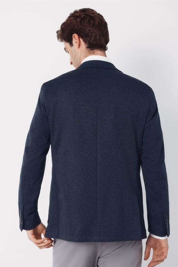 Cortefiel Blazer jersey-knit structure Blue