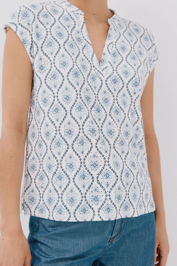 Cortefiel Openwork  knit  t-shirt Multicolour