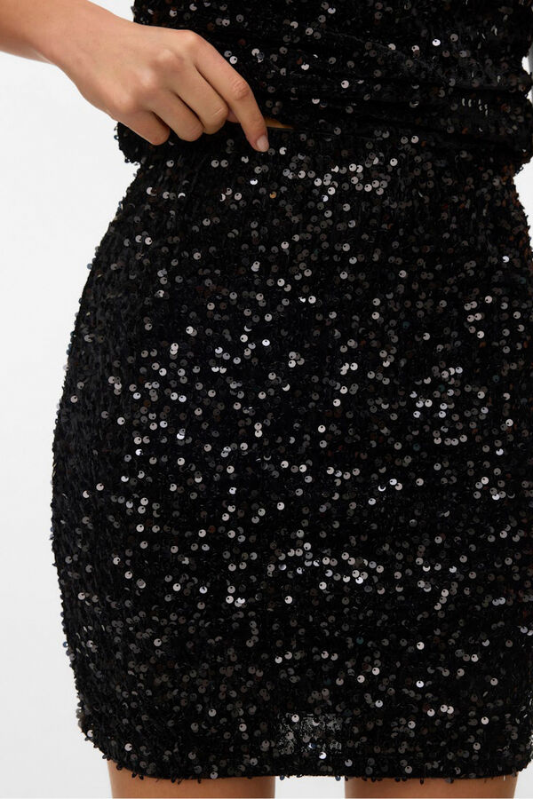 Vero Moda Saia curta de lantejoulas  Cinzento